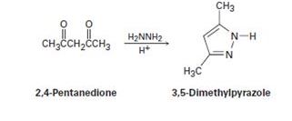 Chapter 19.SE, Problem 46MP, Propose a mechanism to account for the formation of 3, 5-dimethyl- pyrazole from hydrazine and 2, 