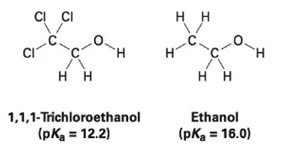 Chapter 2.SE, Problem 67AP, 1, 1, 1-Trichloroethanol is an acid more than 1000 times stronger than ethanol, even though both 