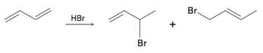 Chapter 7.SE, Problem 28MP, When 1, 3-butadiene reacts with one mole of HBr, two isolable products result. Propose a mechanism 