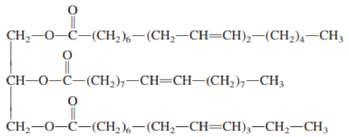 Chapter 8, Problem 8.59EP, How many molecules of H2 will react with one molecule of the following triacylglycerol? 