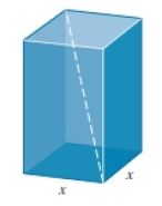 Chapter 3.4, Problem 104E, Volume of a Box A rectangular box with a volume of 22ft3 has a square base as shown below. The 