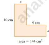 Chapter P.9, Problem 42E, Geometry Find the length x in the figure if the shaded area is 144cm2 . 
