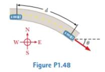 Chapter 1, Problem 1.48P, Review. A highway curve forms a section of a circle. A car goes around the curve as shown in the , example  2