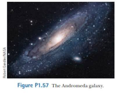 Chapter 1, Problem 1.57AP, The diameter of our disk-shaped galaxy, the Milky Way, is about 1.0  105 light-years (ly). The 