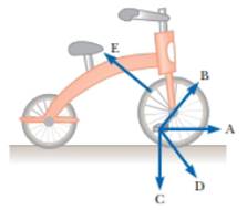 Chapter 10, Problem 10.15CQ, Figure CQ10.15 shows a side view of a childs tricycle with rubber tires on a horizontal concrete 