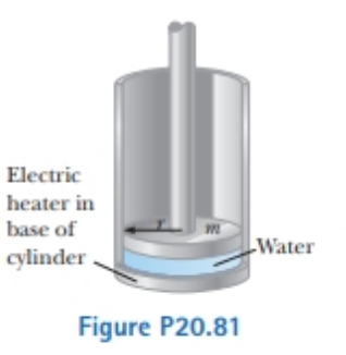 Chapter 20, Problem 20.81CP, Consider the piston cylinder apparatus shown in Figure P20.81. The bottom of the cylinder contains 