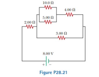Chapter 28, Problem 28.21P, Consider the circuit shown in Figure P28.21 on page 860. (a) Find the voltage across the 3.00-0 