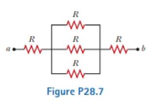 Chapter 28, Problem 28.7P, What is the equivalent resistance of the combination of identical resistors between points a and b 