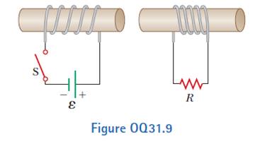 Chapter 31, Problem 31.9OQ, Two coils are placed near each other as shown in Figure OQ31.9. The coil on the left is connected to 