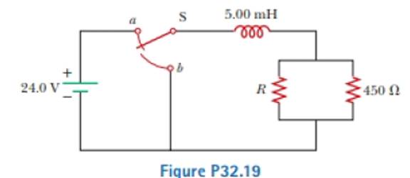 Chapter 32, Problem 32.19P, Consider the circuit shown in Figure P32.19. (a) When the switch is in position a, for what value of 