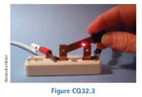 Chapter 32, Problem 32.3CQ, A switch controls the current in a circuit that has a large inductance. The electric are at the 