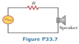 Chapter 33, Problem 33.7P, An audio amplifier, represented by the AC I source and resistor in Figure P33.7, delivers to the 