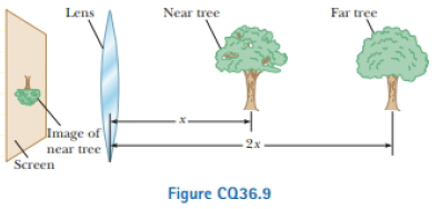 Chapter 36, Problem 36.9CQ, Suppose you want to use a converging lens to project the image of two trees onto a screen. As show n 