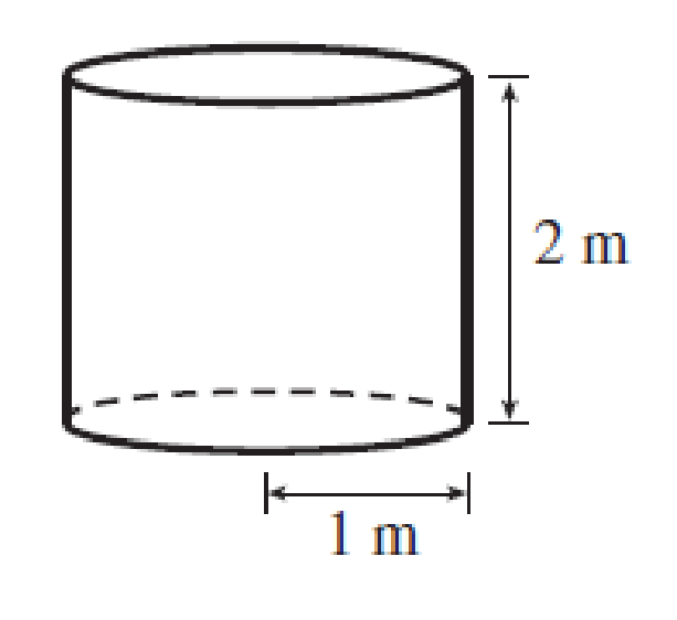 Chapter 6.4, Problem 3PT, A circular tank with radius 1 m and height 2 m is filled with a liquid whose density is 250 kg/m3. 