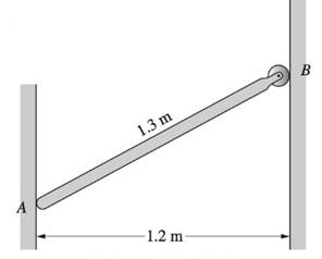 Chapter 4, Problem 4.169RP, The uniform, 20-kg bar is placed between two vertical surfaces. Assuming sufficient friction at A to 
