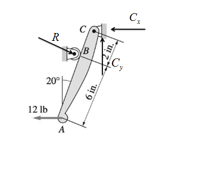 Chapter 4, Problem 4.8P, The figure models the handle of the water cock described in Prob. 4.9. Draw the FBD of the handle, 