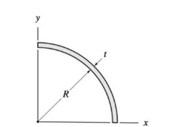Chapter 9, Problem 9.36P, Determine the product of inertia with respect to the x- and y-axes for the quarter circular, thin 