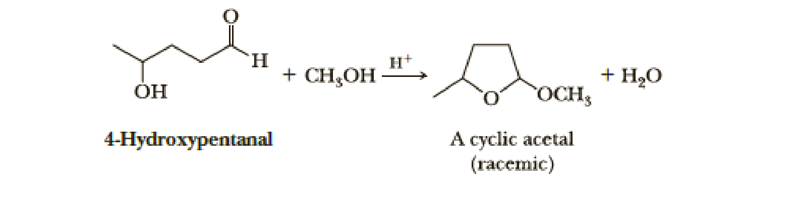 Chapter 16, Problem 16.32P, Propose a mechanism to account for the formation of a cyclic acetal from 4-hydroxypentanal and one 