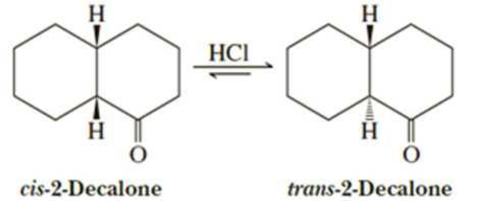 Chapter 16, Problem 16.42P, When cis-2-decalone is dissolved in ether containing a trace of HCl, an equilibrium is established 