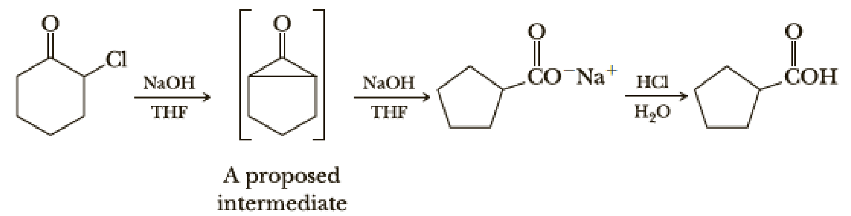 Chapter 16, Problem 16.47P, The base-promoted rearrangement of an -haloketone to a carboxylic acid, known as the Favorskii 
