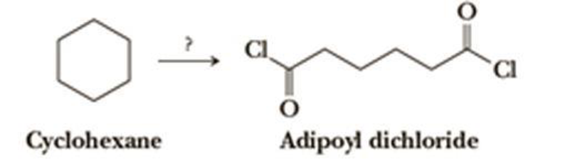 Chapter 17, Problem 17.49P, Using your reaction roadmaps as a guide, show how to convert cyclohexane into adipoyl dichloride. , example  2