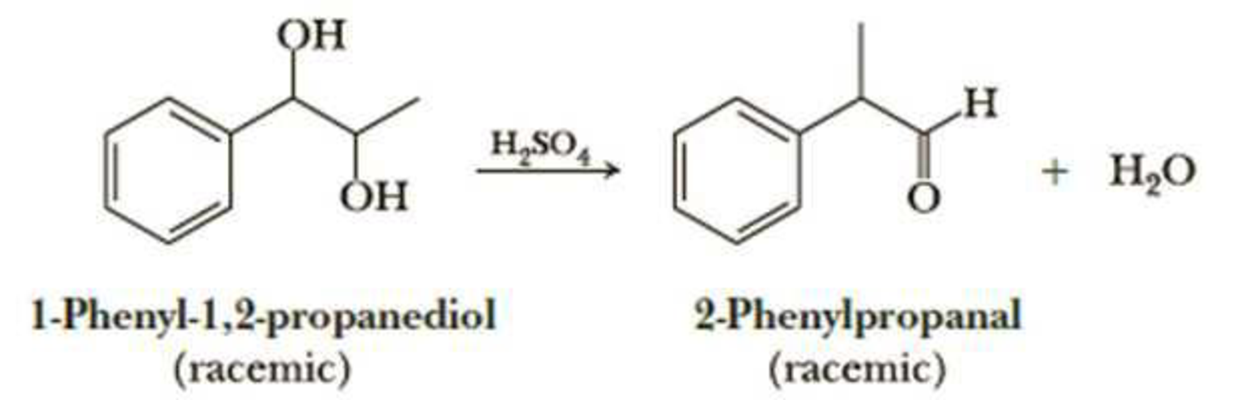 Chapter 21, Problem 21.47P, When warmed in dilute sulfuric acid, 1-phenyl-1,2-propanediol undergoes dehydration and 