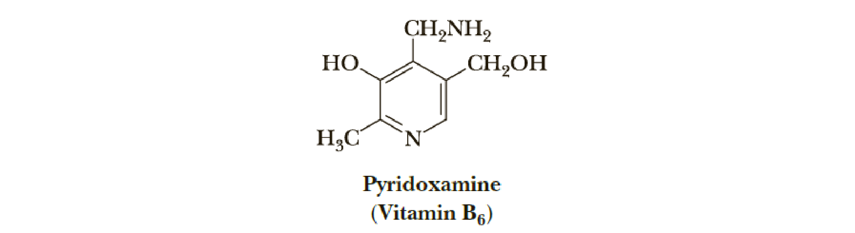 Chapter 23, Problem 23.27P, Which of the two nitrogens in pyridoxamine (a form of vitamin B6) is the stronger base? Explain your 