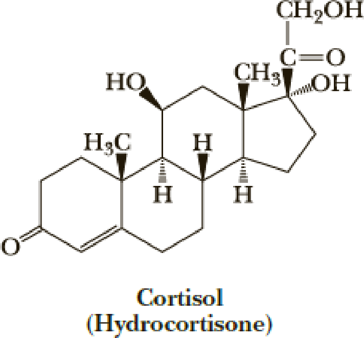 Chapter 26, Problem 26.24P, Following is a structural formula for cortisol (hydrocortisone). Draw a stereo-representation of 