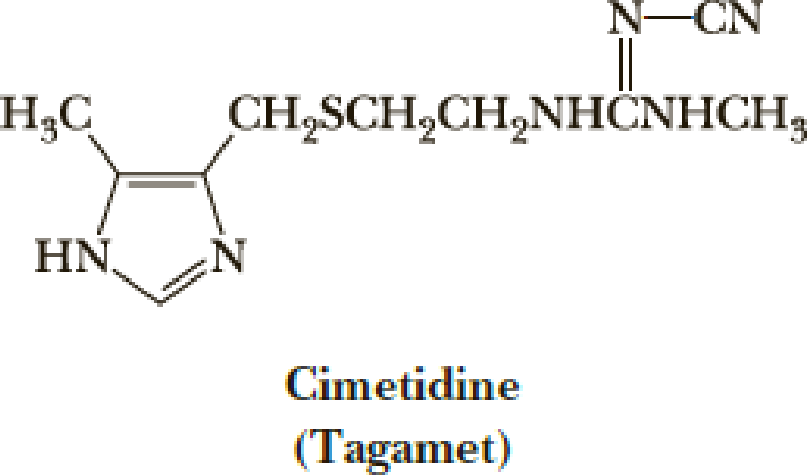 A Chemically Modified Guanidino Group Is Present In Cimetidine amet A Widely Prescribed Drug For The Control Of Gastric Acidity And Peptic Ulcers Cimetidine Reduces Gastric Acid Secretion By Inhibiting The Interaction