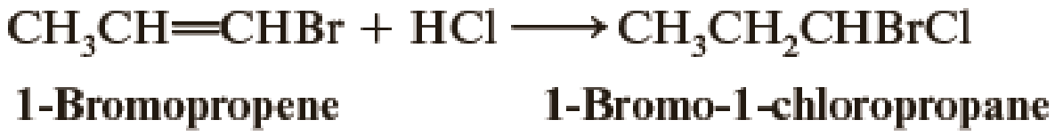 Chapter 6, Problem 6.22P, Account for the fact that addition of HCl to 1-bromopropene gives exclusively 
