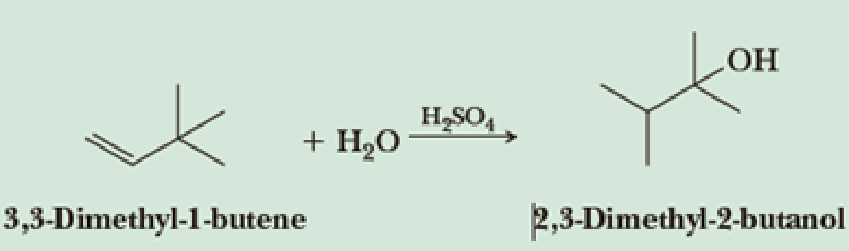 The Acid Catalyzed Hydration Of 33 Dimethyl 1 Butene Bartleby