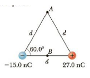 Chapter 16, Problem 12P, The two charges in Figure P16.12 are separated by d = 2.00 cm. Find the electric potential at (a) 