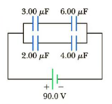 Chapter 16, Problem 41P, For the system of capacitors shown in Figure P16.41, find (a) the equivalent capacitance of the 