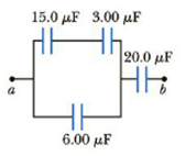 Chapter 16, Problem 48P, Four capacitors are connected as shown in Figure P16.48. (a) Find the equivalent capacitance between 