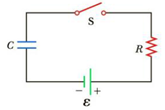 Chapter 18, Problem 35P, Consider a series RC circuit as in Figure P18.35 for which R = 1.00 M, C = 5.00 F, and  = 30.0 V. 
