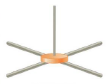 Chapter 8, Problem 41P, An approximate model for a ceiling fan consists of a cylindrical disk with four thin rods extending 