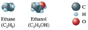 Chapter 9, Problem 21E, The space-filling models of ethane and ethanol are shown below. Use the localized electron model to 