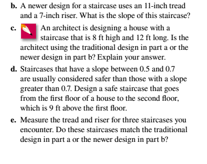 Chapter 10.2, Problem 58ES, Construction When you climb a staircase, the flat part of a stair that you step on is called the , example  3