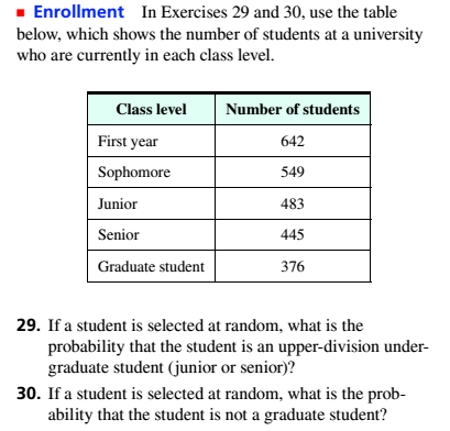 Chapter 12, Problem 30RE, Use the table below, which shows the number of students at a university who are currently in each , example  2