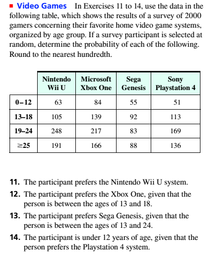 Chapter 12.5, Problem 11ES, Video Games In Exercises 11 to 14, use the data in the following table, which shows the results of a 