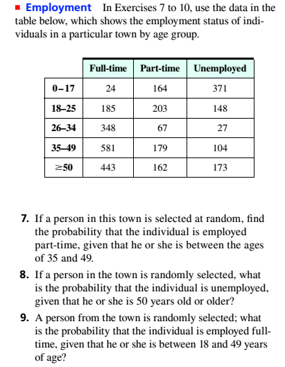 Chapter 12.5, Problem 7ES, Employment In Exercises 7 to 10, use the data in the table below, which shows the employment status 