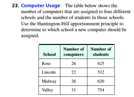 Chapter 4.1, Problem 23ES, Computer Usage The table below shows the number of computers that are assigned to four different 