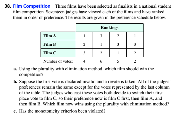 Chapter 4.2, Problem 38ES, Film Competition Three films have been selected as finalists in a national student him competition. 