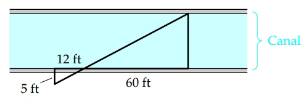Chapter 7, Problem 13T, Surveying Find the width of the canal shown in the figure below. 