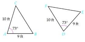 Chapter 7, Problem 15T, Determine whether the two triangles are congruent. If they are congruent, state by what theorem they 