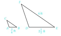 Chapter 7, Problem 9T, Triangles ABC and DEF arc similar. Find side BC. 