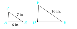Chapter 7.4, Problem 6ES, Triangles ABC and DEF are similar triangles. Use this fact to solve each exercise. Round to the 
