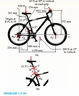 Chapter 1, Problem 1.3.34P, A mountain bike is moving along a flat path at constant velocity. At some instant, the rider (weight 