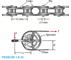 Chapter 1, Problem 1.8.24P, A bicycle chain consists of a series of small links, where each are 12 mm long between the centers 