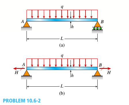 Chapter 10, Problem 10.6.2P, (a) A simple beam AB with length L and height h supports a uniform load of intensity q (see the 